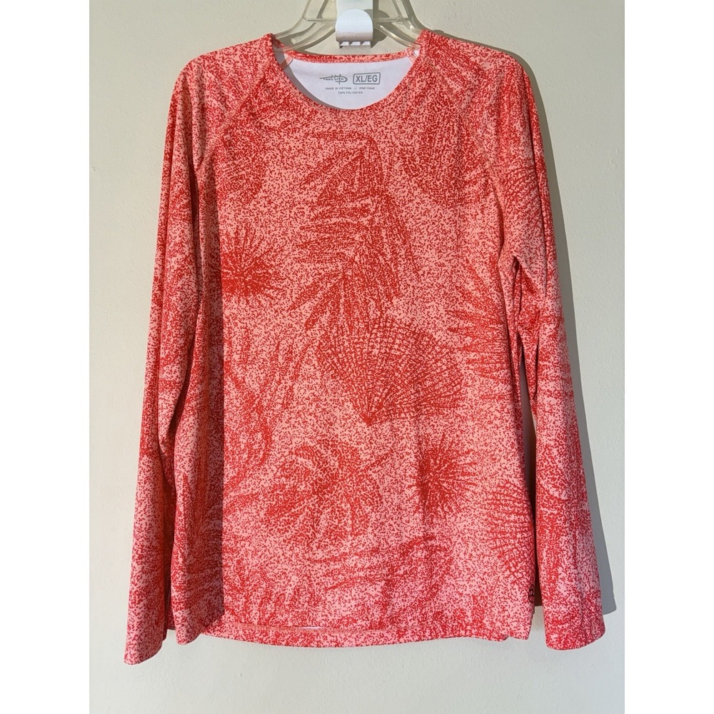 Reel Life Coral Sea Life Long Sleeved Sun Protection Fishing Outdoors Shirt‎ XL